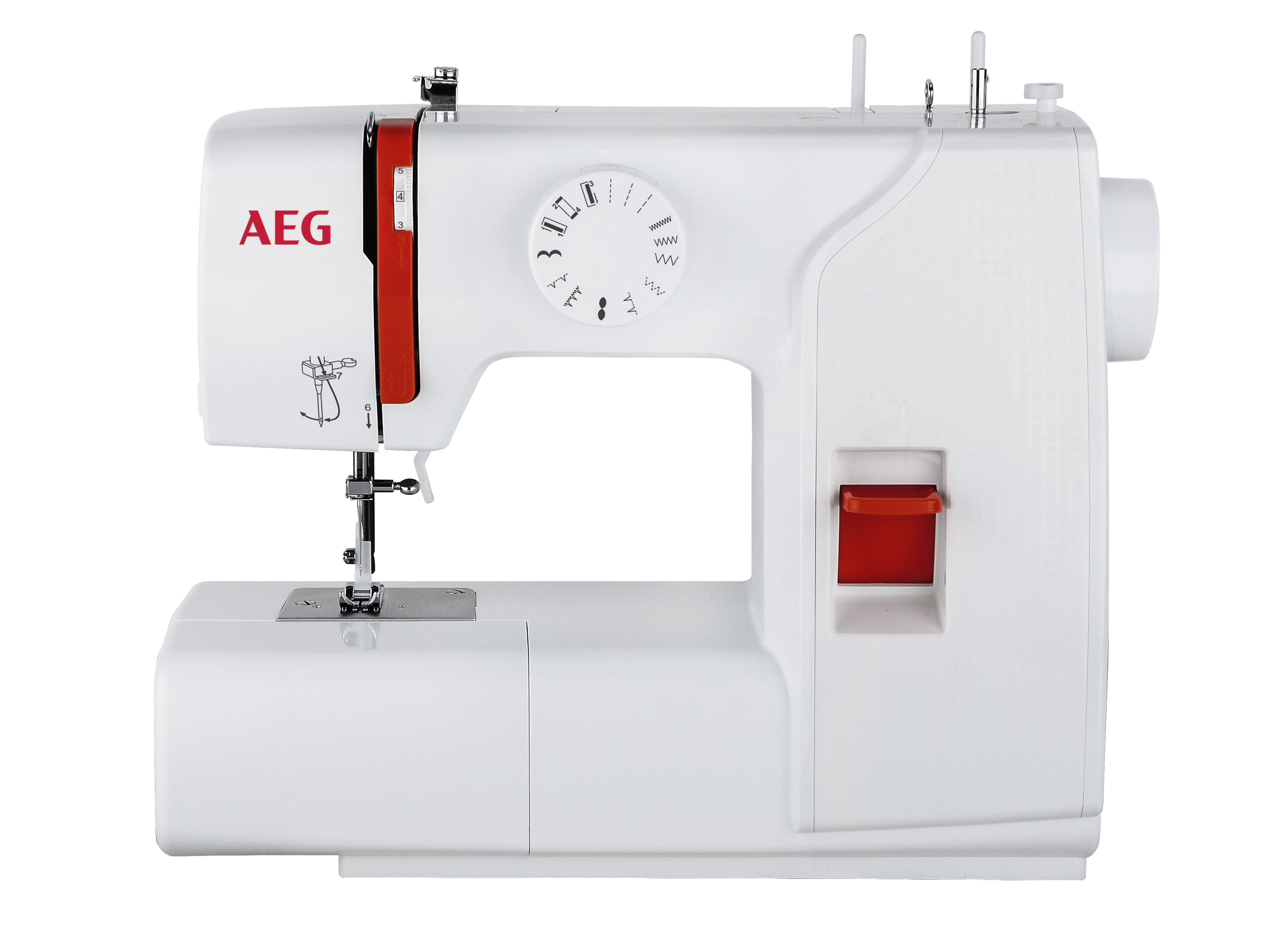 AEG SymaskineFriarm 9 sømme hvid/rød